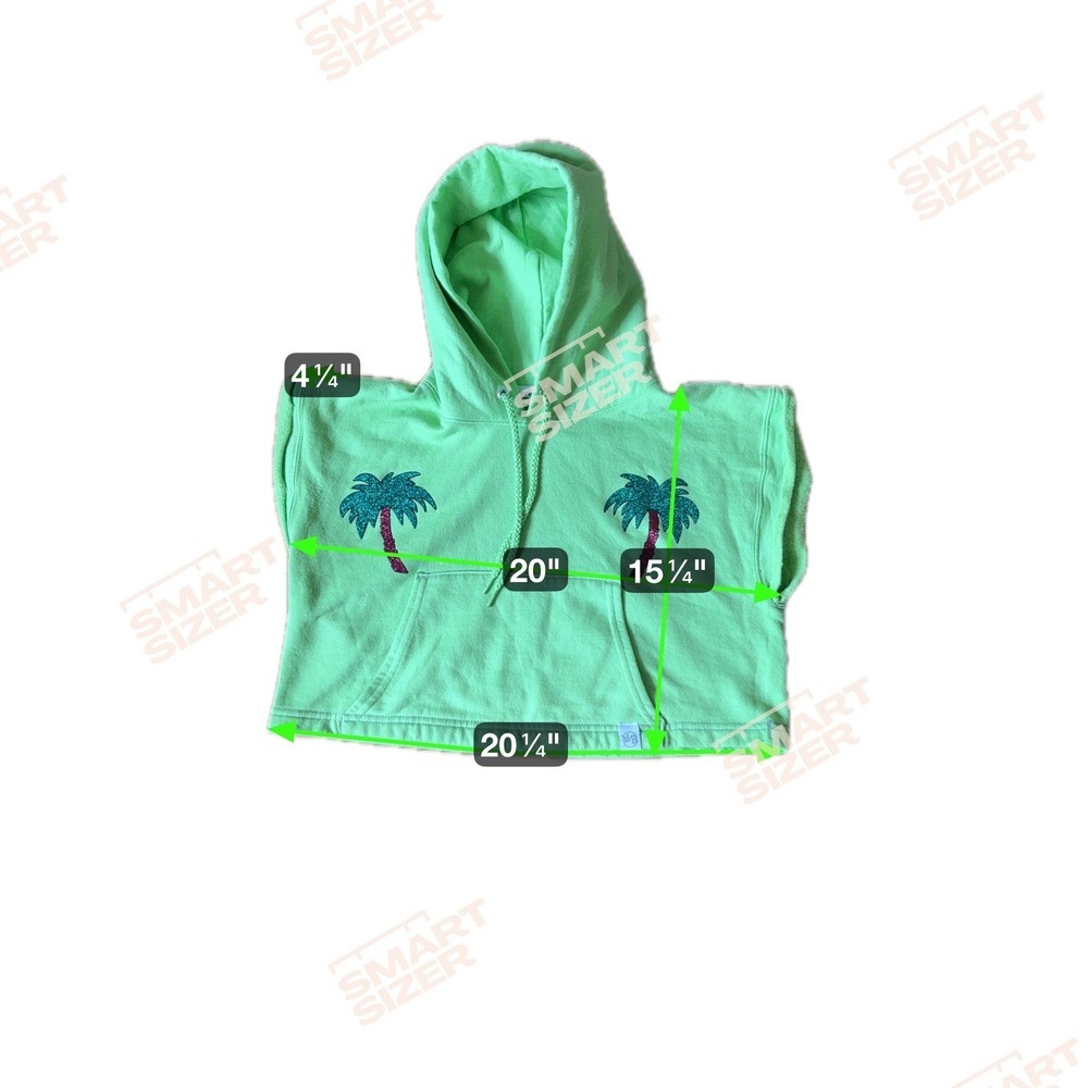 Palm Tree Pasties Sleeveless Crop Hoodie-Neon Green - Marek+Richard sz S - Picture 8 of 8